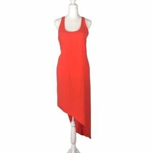 Mossimo S Dress Long Assymetrical Sleeveless orange